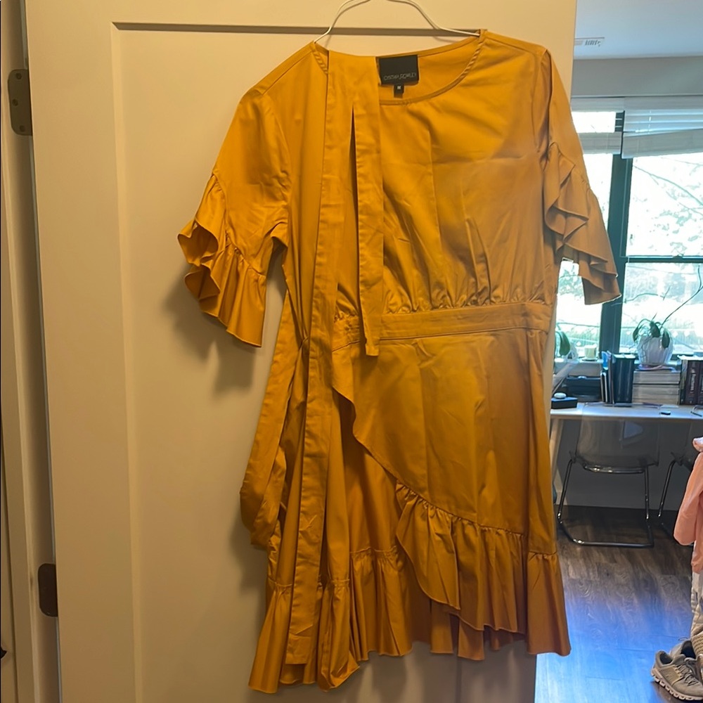 Cynthia Rowley Mustard Ruffle Dress